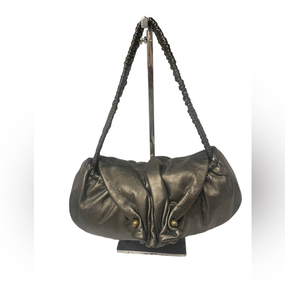 tasco blu ruched handle bag